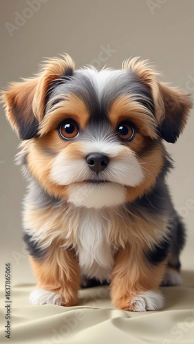 adorable Eurasier puppy with fluffy fur and big brown eyes