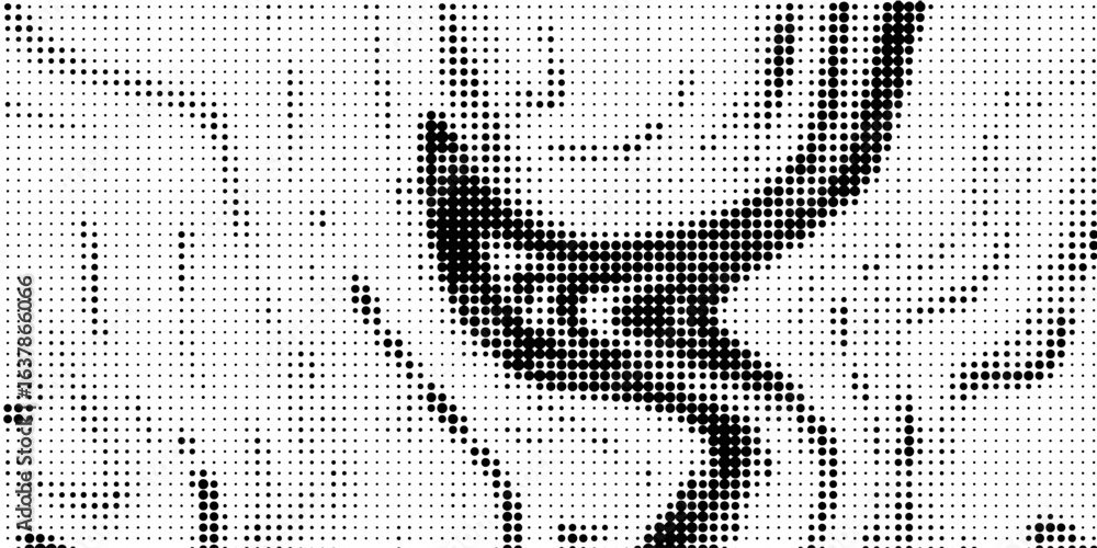 Fototapeta premium Abstract gradient halftone wave dotted textured pattern. Black grunge speckle on white background overlay. Retro comic pop art backdrop with halftone dots design