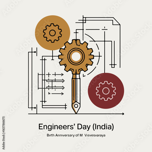Engineers' Day India – Sir M. Visvesvaraya Tribute Illustration.