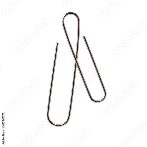 Metal Paper Clip PNG Icon for Office Supplies Design