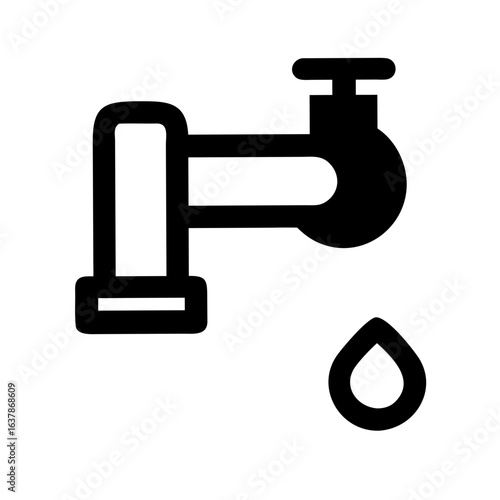 Plumbing Icon – Pipe and Water Flow Symbol