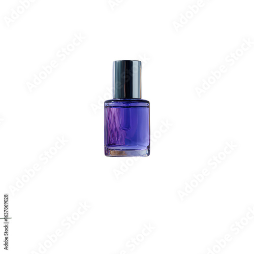 Purple perfume bottle, isolated on transparent background