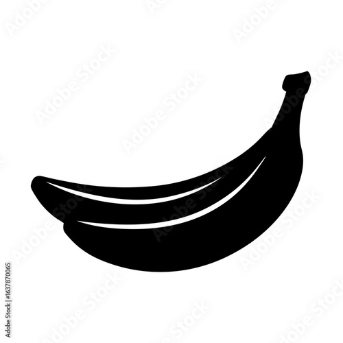 Banana fruit vector illustration healthy eating tropical fruit potassium rich food black silhouette clipart icon