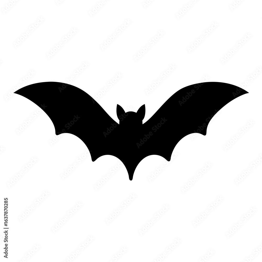 Fototapeta premium Black bat silhouette vector graphic for halloween decorations and spooky theme design element use