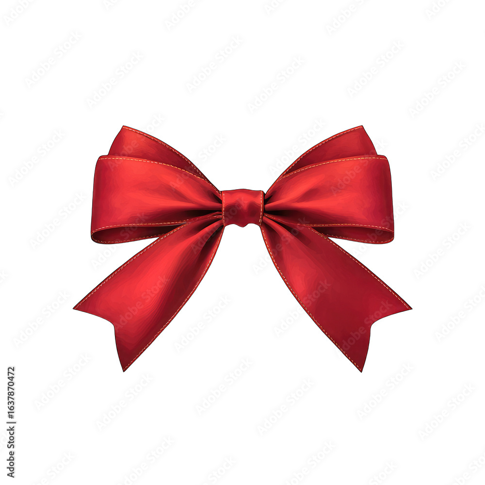 Red ribbon bow, elegant design Red ribbon bow, elegant design