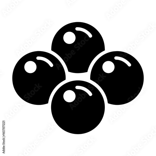 Black caviar icon vector illustration, gourmet seafood delicacy, fish eggs, luxury food, appetizer, isolated 90