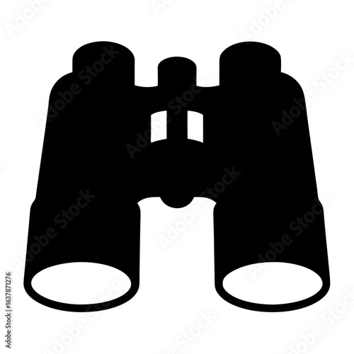Binoculars vector icon for search and discovery equipment optical instrument for viewing objects