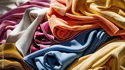 背景素材 積み重ねられた反物 background cloth （Generative AI）