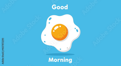 Brighten your day with this cheerful sunny side up fried egg illustration perfect for a fresh and energetic morning greeting