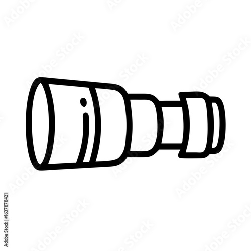 Flashlight in simple outline design for outdoor adventures  