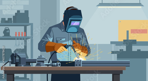 Roadside Assistance Mechanic Repairing Car Engine While Woman Waits with Warning Triangle