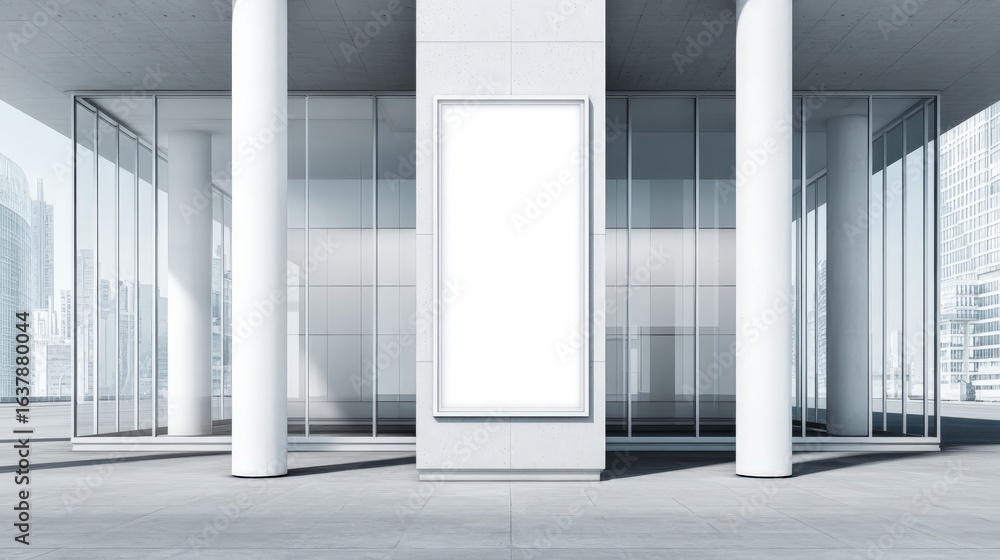 Fototapeta premium Blank Advertisement Billboard Mockup in Modern Urban Setting Offering Advertising and Marketing Opportunities