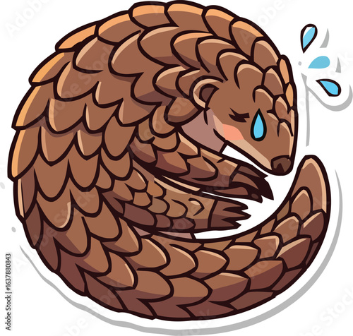 Sad Pangolin Sticker