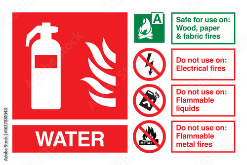 Water Fire Extinguisher Sign Vector