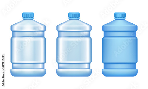 Plastic water bottle. Vector 3d clipart isolated on white background