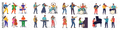 Diverse Musicians Playing Instruments: A Symphony of Talents