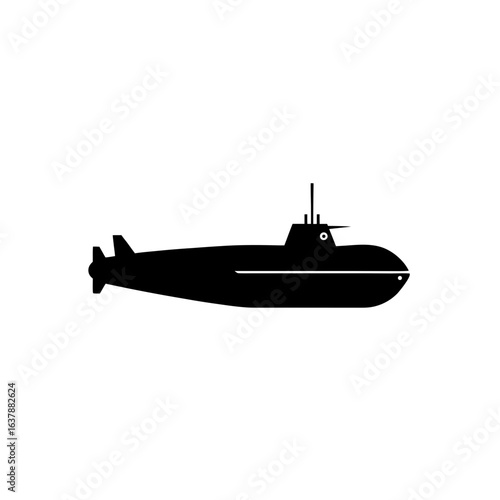 Silhouette of a sub on transparent background