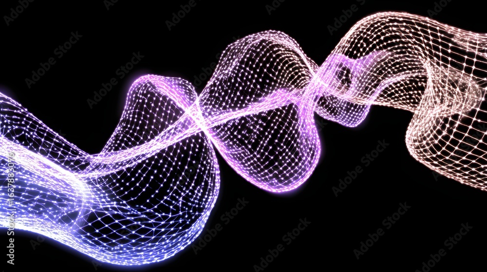 Fototapeta premium Abstract glowing network design swirling in a dynamic motion.