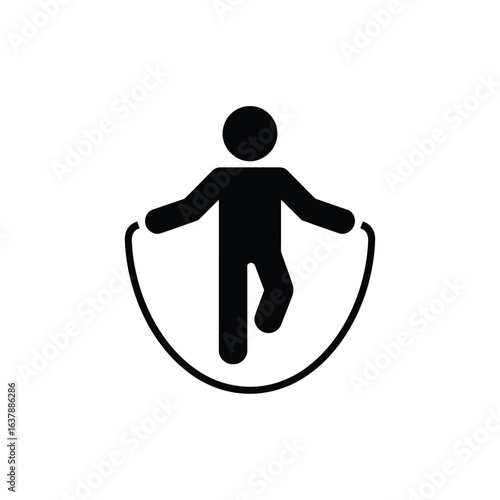 Silhouette of a person jumping rope in a circular motion