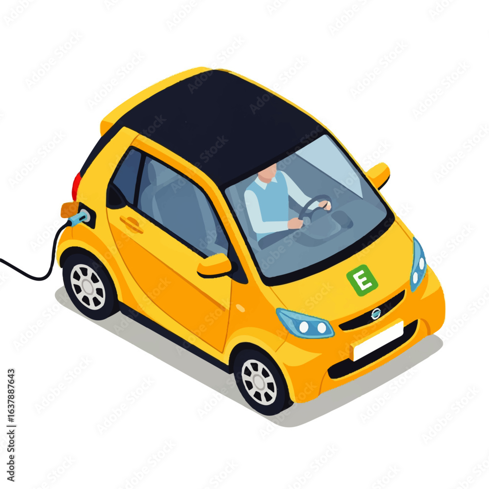 Fototapeta premium Isometric Set of Eco-Friendly Personal Transportation with People Vector