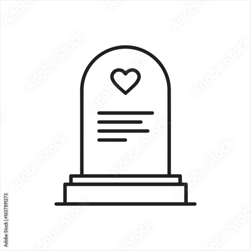 Love Never Dies An Elegant Gravestone Memorializing Affection and Loss Simple Tombstone Illustration Remembering Loved Ones Past