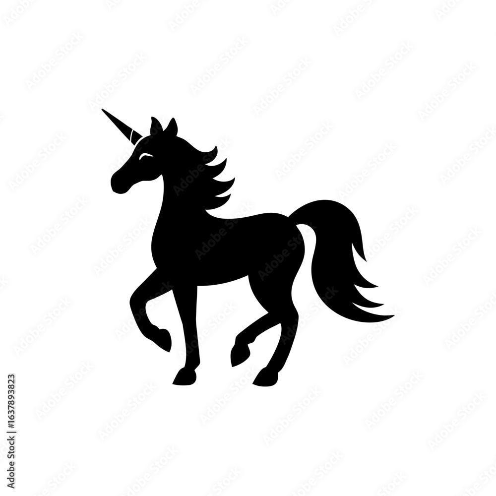 Obraz premium Silhouette of unicorn on transparent background