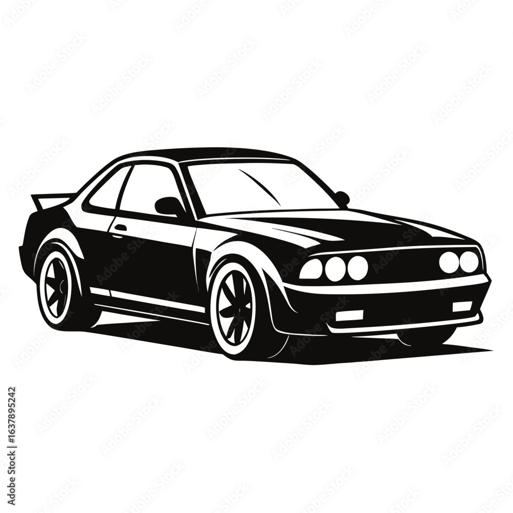 Obraz premium Car Design vector clean black silhouette design white background