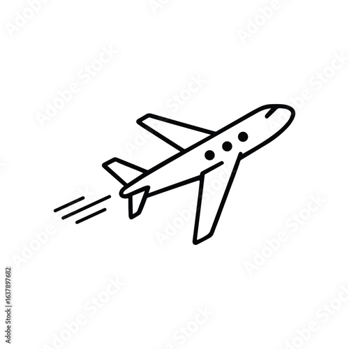Airplane Icon – Flight, Travel, Aviation, Airline, Journey Symbol