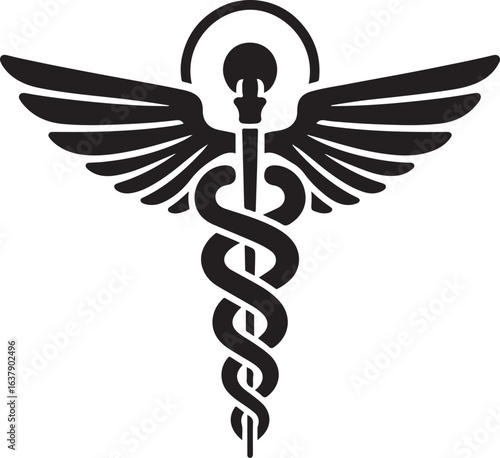 Caduceus Medical Symbol Vector Illustration
