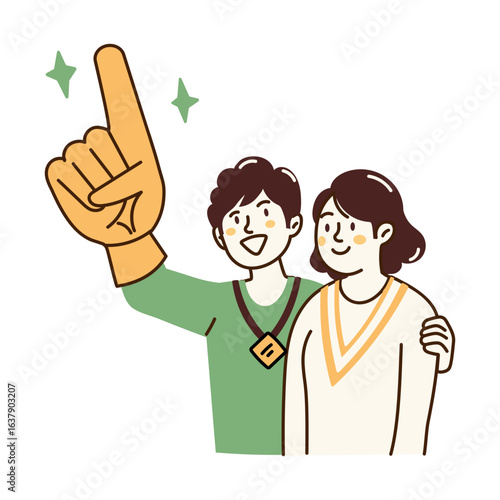 A doodle style icon representing winning match
