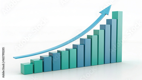 business graph on white, business graph with arrow, upward trending bar chart visualizing business growth & progress Free Download business graph on white, business graph with arrow, upward trending bar chart visualizing business growth & progress - GFXLoad