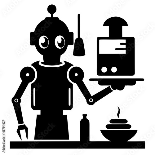 robot with hammer and screwdriver