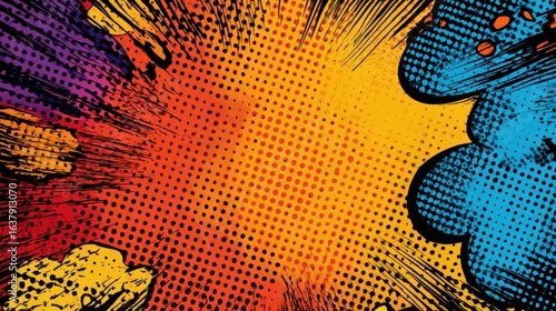 vibrant comic book explosion design
