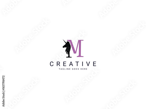 m modern letter logo