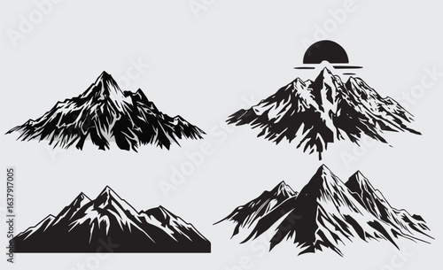 All mountain vector design set. mountain