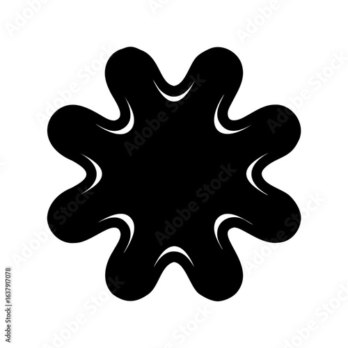 Isolated simple black silhouette of a liquid puddle or a stain