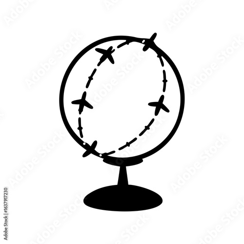 globe on white background