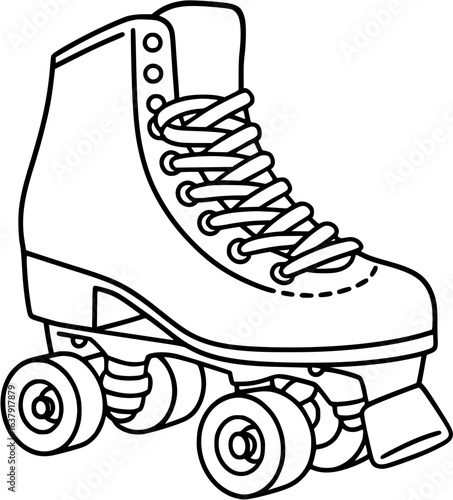 roller skate illustration, vector, graphic, eps, scalable, customizable, skates, shoe, sports