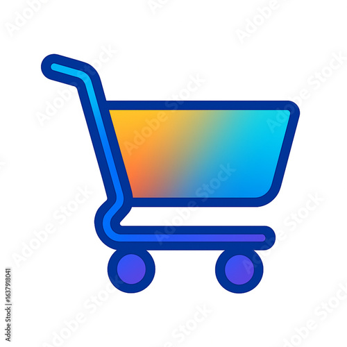 Shopping cart icon empty with clipping path simple vector design for ecommerce and retail business illustration