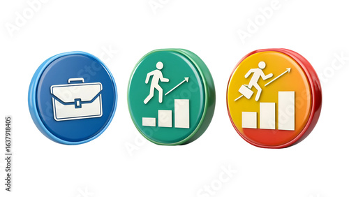 Career Growth Stages Business Icons Progress Success