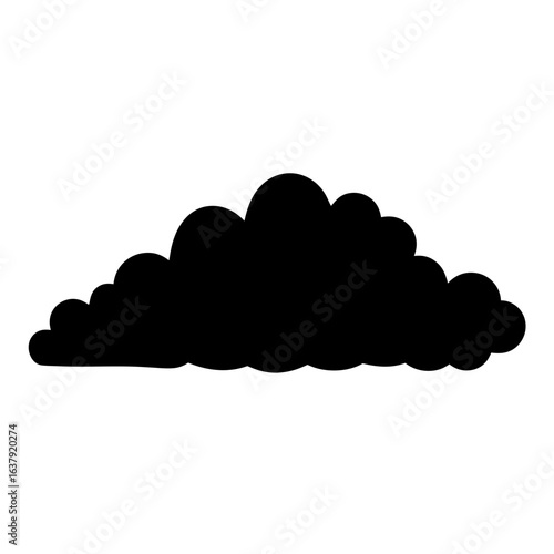 Monochrome cloud silhouette featuring a rounded, billowing cumulus shape in the sky