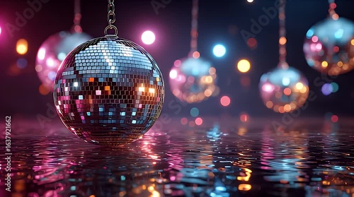 Celebration Sphere Colorful Reflections and Light Patterns