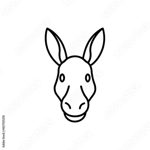 Donkey outline drawing on transparent background silhouette