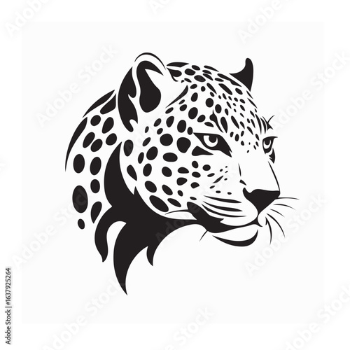Leopard Head Logo Design Vector Illustration on white background
