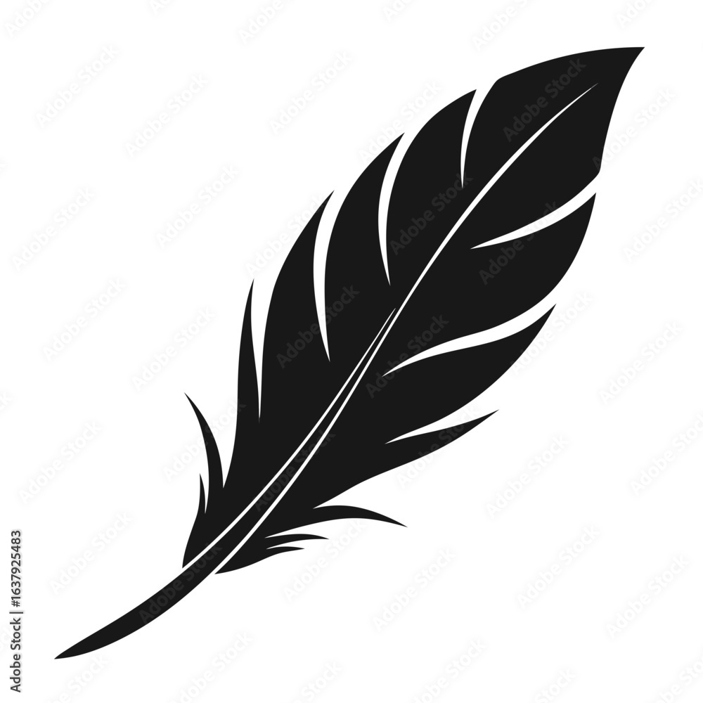Obraz premium Featherstep vector clean black silhouette design white background