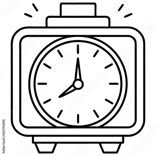 Digital smart Clock line art vector