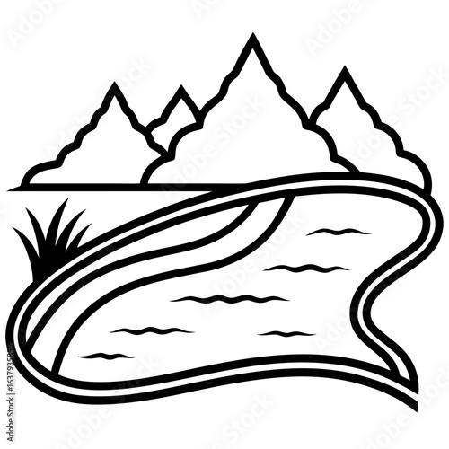 Nile River line art vector