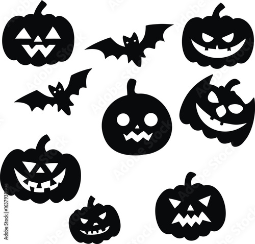 Vintage halloween pattern featuring pumpkins witches bats and spooky elements isolated on white background isolated on transparent background
