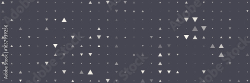 Triangular Halftone Texture Retrowave Vector Geometric Technology Abstract Background. Half Tone Triangles Retro Colored Pattern.