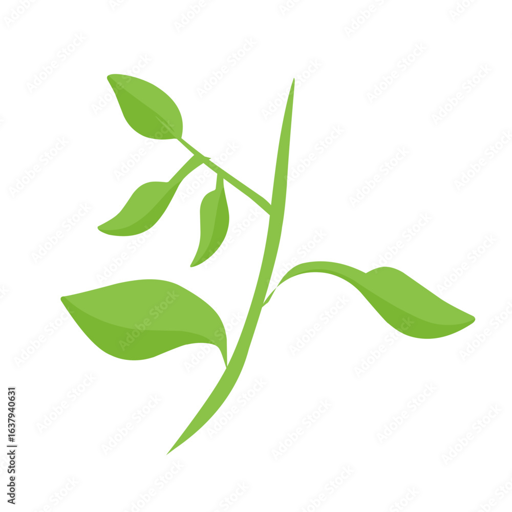 Obraz premium vector natural green leaf branch